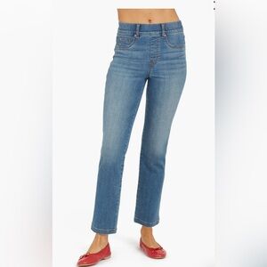 Spanx Straight Leg Ankle Jean, Medium Petite, Vintage Indigo, Pull-On